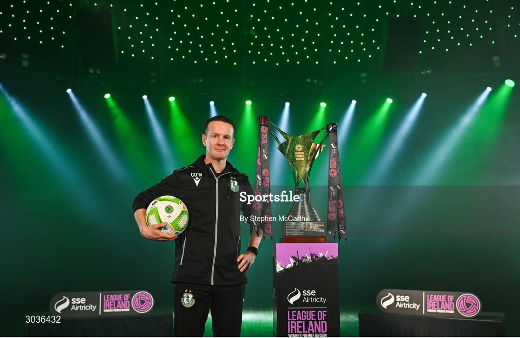 5 February 2025; Shamrock Rovers manager Collie O'Neill during the SSE Airtricity Men’s Premier Division, SSE Airtricity Men’s First Division and SSE Airtricity Women’s Premier Division Launch 2025 at Mansion House in Dublin. Photo by Stephen McCarthy/Sportsfile