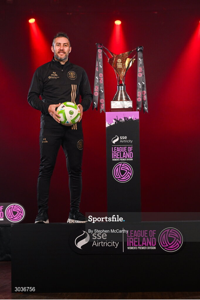 5 February 2025; Bohemians manager Alban Hysa during the SSE Airtricity Men’s Premier Division, SSE Airtricity Men’s First Division and SSE Airtricity Women’s Premier Division Launch 2025 at Mansion House in Dublin. Photo by Stephen McCarthy/Sportsfile