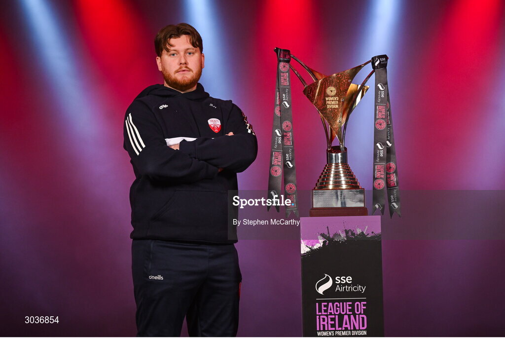 5 February 2025; Treaty United manager Sean Russell during the SSE Airtricity Men’s Premier Division, SSE Airtricity Men’s First Division and SSE Airtricity Women’s Premier Division Launch 2025 at Mansion House in Dublin. Photo by Stephen McCarthy/Sportsfile
