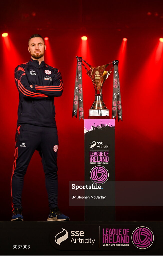5 February 2025; Shelbourne manager Eoin Wearen during the SSE Airtricity Men’s Premier Division, SSE Airtricity Men’s First Division and SSE Airtricity Women’s Premier Division Launch 2025 at Mansion House in Dublin. Photo by Stephen McCarthy/Sportsfile