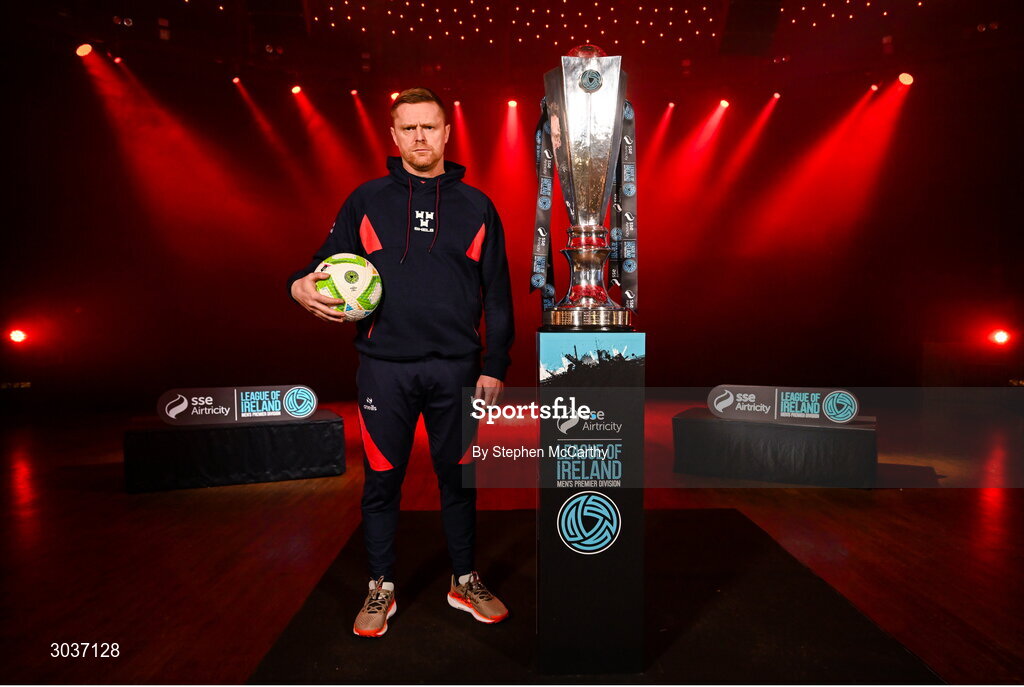 5 February 2025; Shelbourne manager Damien Duff during the SSE Airtricity Men’s Premier Division, SSE Airtricity Men’s First Division and SSE Airtricity Women’s Premier Division Launch 2025 at Mansion House in Dublin. Photo by Stephen McCarthy/Sportsfile
