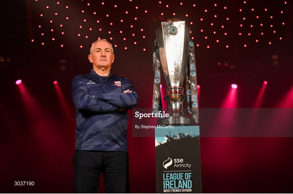 5 February 2025; Galway United manager John Caulfield during the SSE Airtricity Men’s Premier Division, SSE Airtricity Men’s First Division and SSE Airtricity Women’s Premier Division Launch 2025 at Mansion House in Dublin. Photo by Stephen McCarthy/Sportsfile