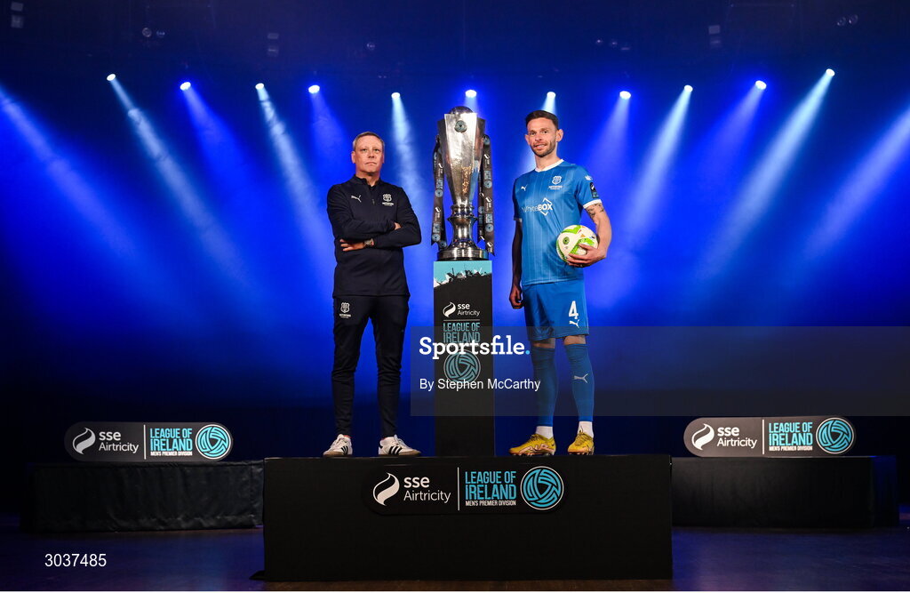 5 February 2025; Waterford manager Keith Long and Andy Boyle of Waterford during the SSE Airtricity Men’s Premier Division, SSE Airtricity Men’s First Division and SSE Airtricity Women’s Premier Division Launch 2025 at Mansion House in Dublin. Photo by Stephen McCarthy/Sportsfile