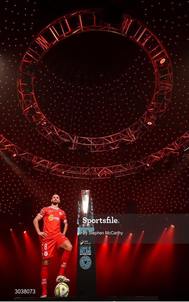 5 February 2025; Mark Coyle of Shelbourne during the SSE Airtricity Men’s Premier Division, SSE Airtricity Men’s First Division and SSE Airtricity Women’s Premier Division Launch 2025 at Mansion House in Dublin. Photo by Stephen McCarthy/Sportsfile