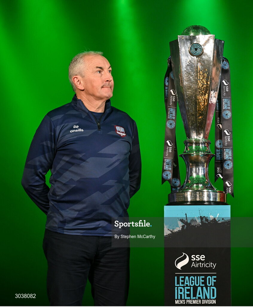 5 February 2025; Galway United manager John Caulfield during the SSE Airtricity Men’s Premier Division, SSE Airtricity Men’s First Division and SSE Airtricity Women’s Premier Division Launch 2025 at Mansion House in Dublin. Photo by Stephen McCarthy/Sportsfile