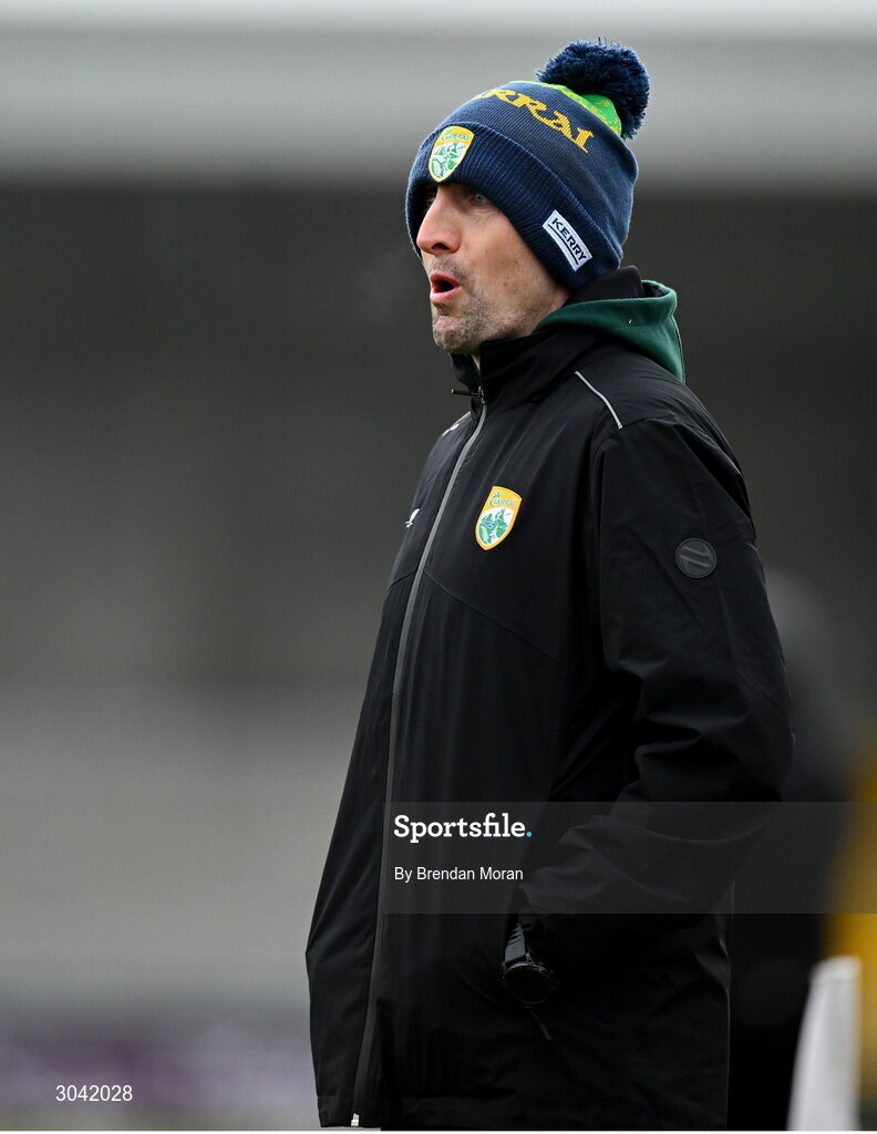 9 February 2025; Kerry manager John Griffin during the Allianz Hurling League Division 2 match between Kerry and Derry at Austin Stack Park in Tralee, Kerry. Photo by Brendan Moran/Sportsfile