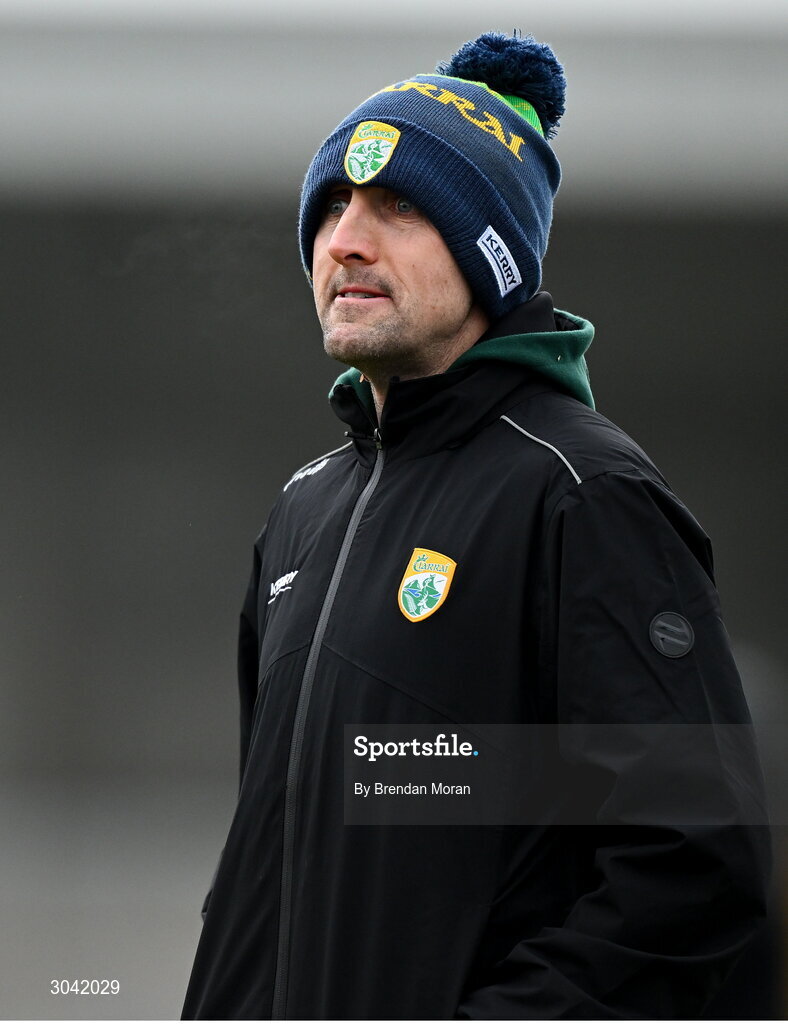 9 February 2025; Kerry manager John Griffin during the Allianz Hurling League Division 2 match between Kerry and Derry at Austin Stack Park in Tralee, Kerry. Photo by Brendan Moran/Sportsfile