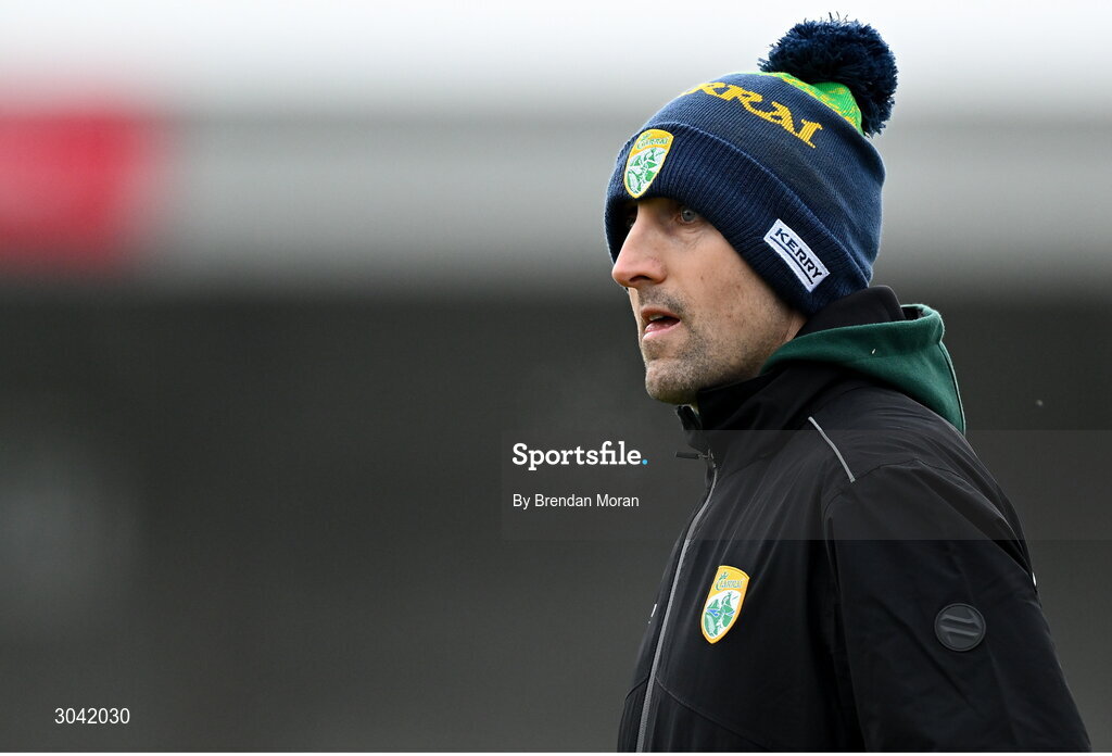 9 February 2025; Kerry manager John Griffin during the Allianz Hurling League Division 2 match between Kerry and Derry at Austin Stack Park in Tralee, Kerry. Photo by Brendan Moran/Sportsfile