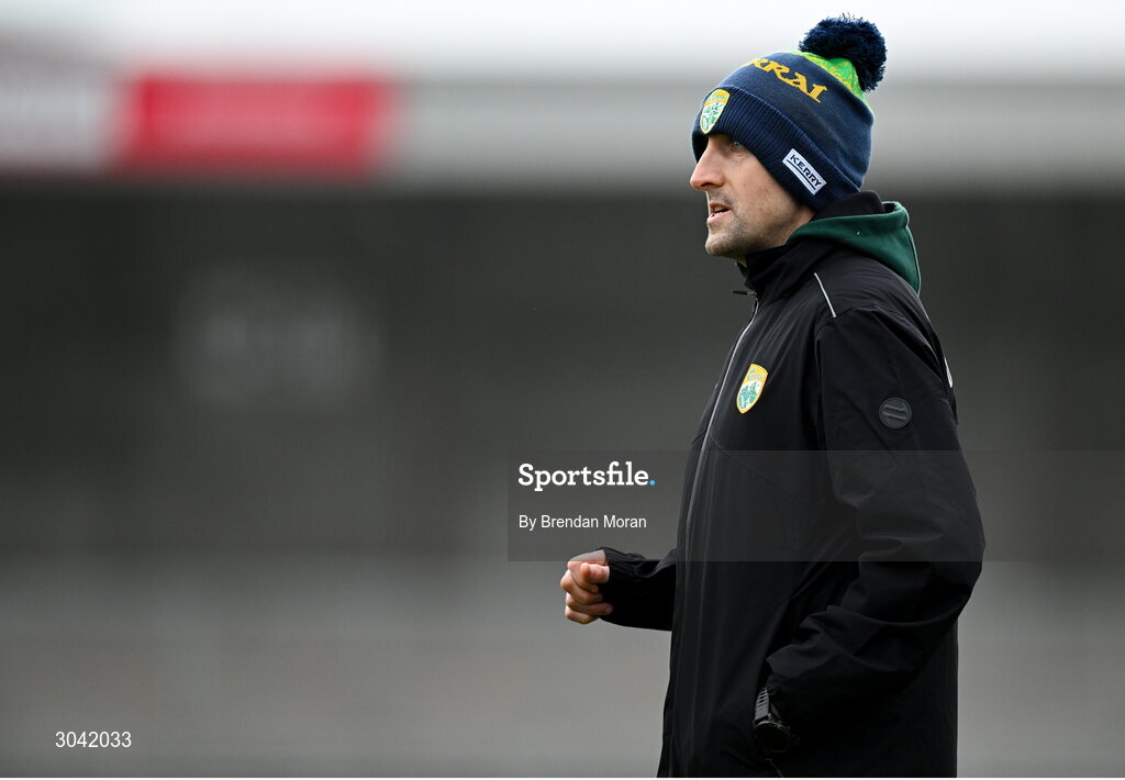 9 February 2025; Kerry manager John Griffin during the Allianz Hurling League Division 2 match between Kerry and Derry at Austin Stack Park in Tralee, Kerry. Photo by Brendan Moran/Sportsfile