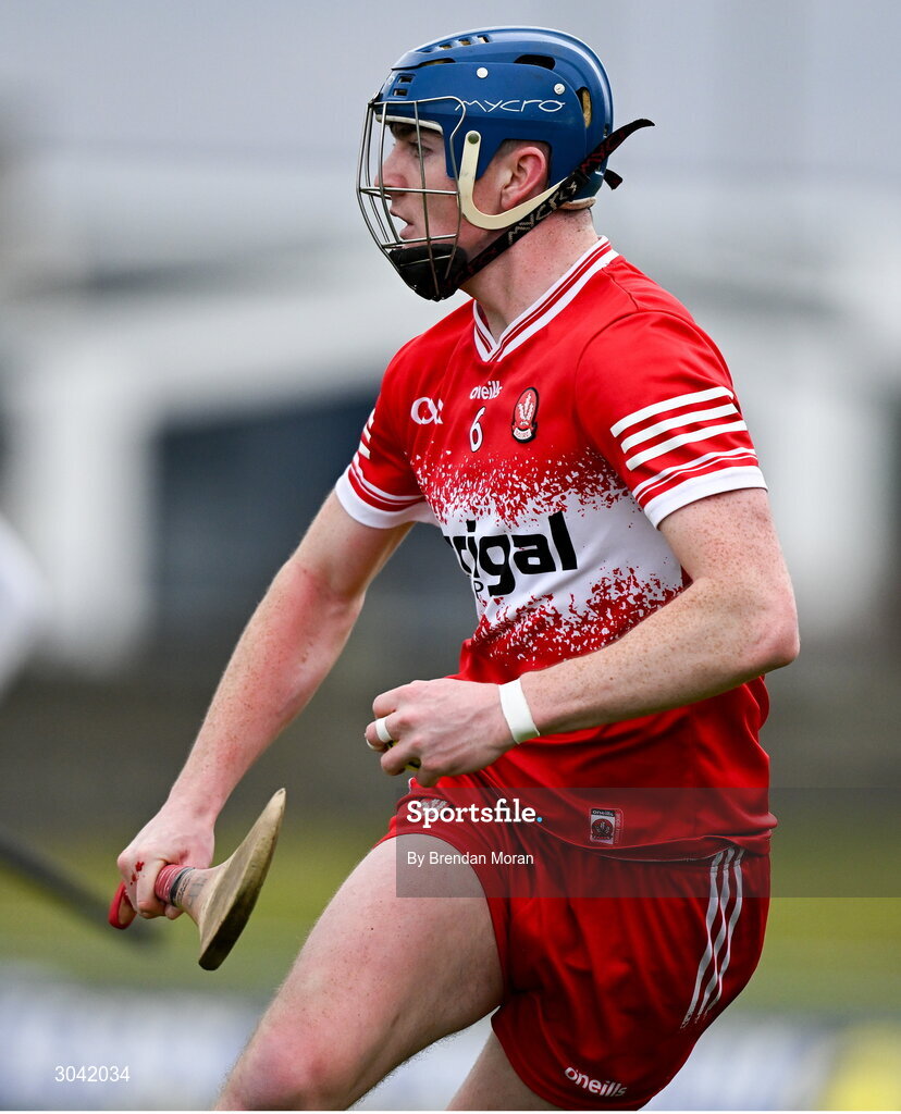 9 February 2025; Conor Coyle of Derry during the Allianz Hurling League Division 2 match between Kerry and Derry at Austin Stack Park in Tralee, Kerry. Photo by Brendan Moran/Sportsfile