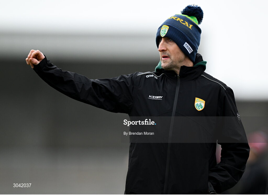 9 February 2025; Kerry manager John Griffin during the Allianz Hurling League Division 2 match between Kerry and Derry at Austin Stack Park in Tralee, Kerry. Photo by Brendan Moran/Sportsfile