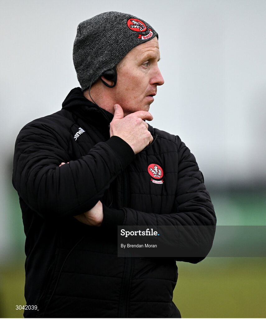 9 February 2025; Derry manager Johnny McGarvey during the Allianz Hurling League Division 2 match between Kerry and Derry at Austin Stack Park in Tralee, Kerry. Photo by Brendan Moran/Sportsfile