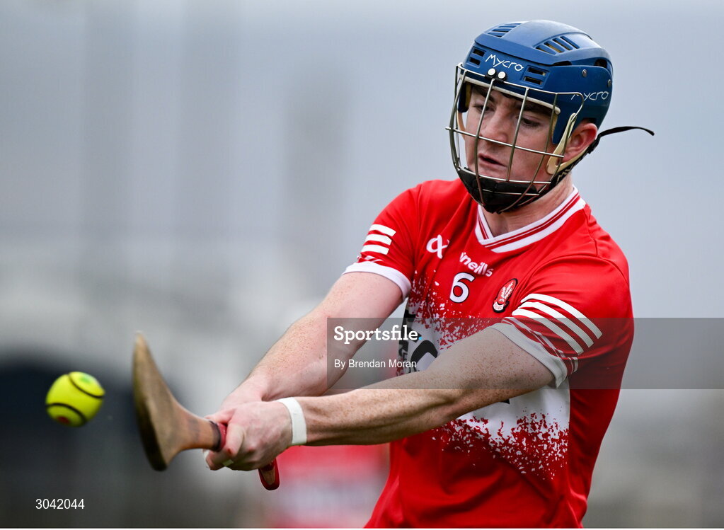 9 February 2025; Conor Coyle of Derry during the Allianz Hurling League Division 2 match between Kerry and Derry at Austin Stack Park in Tralee, Kerry. Photo by Brendan Moran/Sportsfile