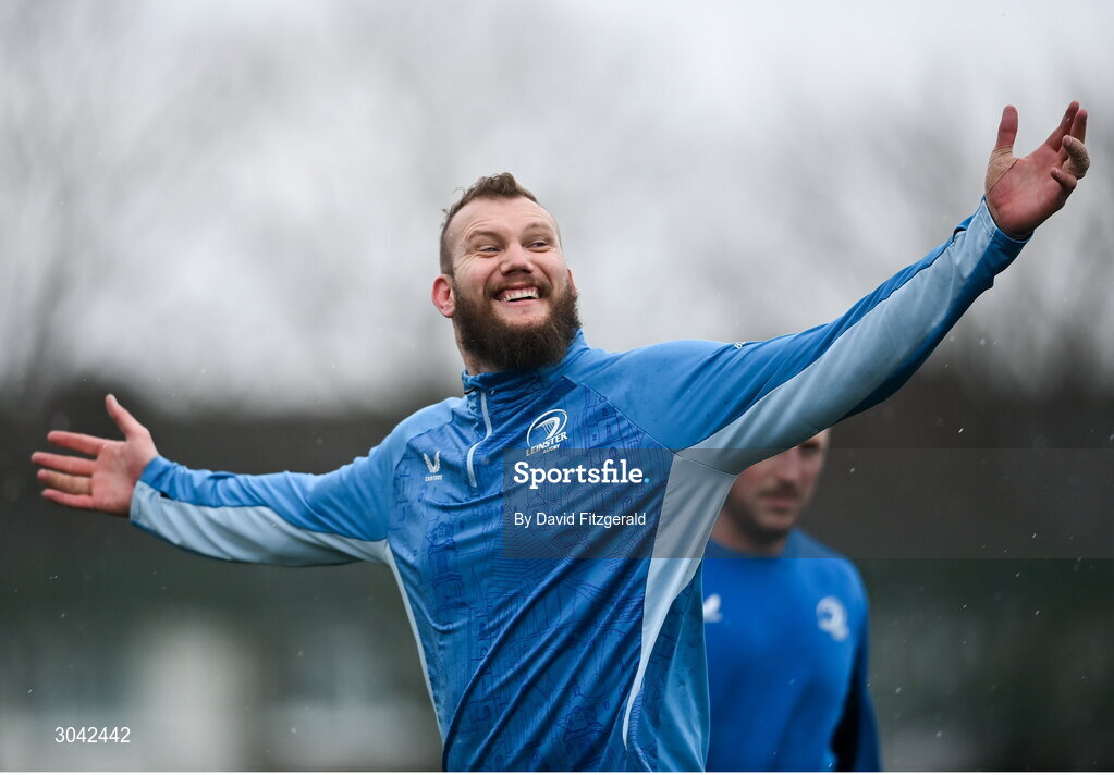 10 February 2025; RG Snyman during Leinster Rugby squad training at UCD in Dublin. Photo by David Fitzgerald/Sportsfile