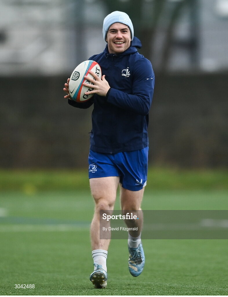 10 February 2025; Luke McGrath during Leinster Rugby squad training at UCD in Dublin. Photo by David Fitzgerald/Sportsfile