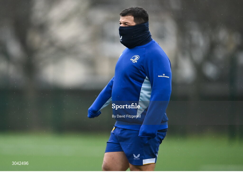 10 February 2025; Rabah Slimani during Leinster Rugby squad training at UCD in Dublin. Photo by David Fitzgerald/Sportsfile