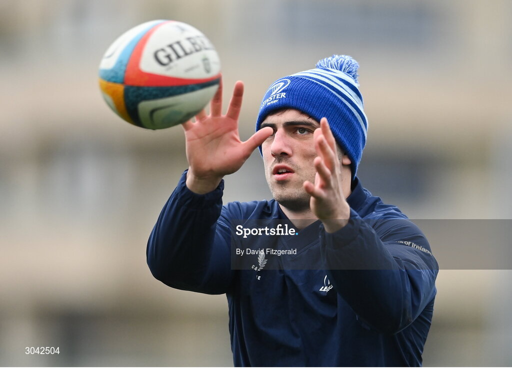 10 February 2025; Jimmy O'Brien during Leinster Rugby squad training at UCD in Dublin. Photo by David Fitzgerald/Sportsfile
