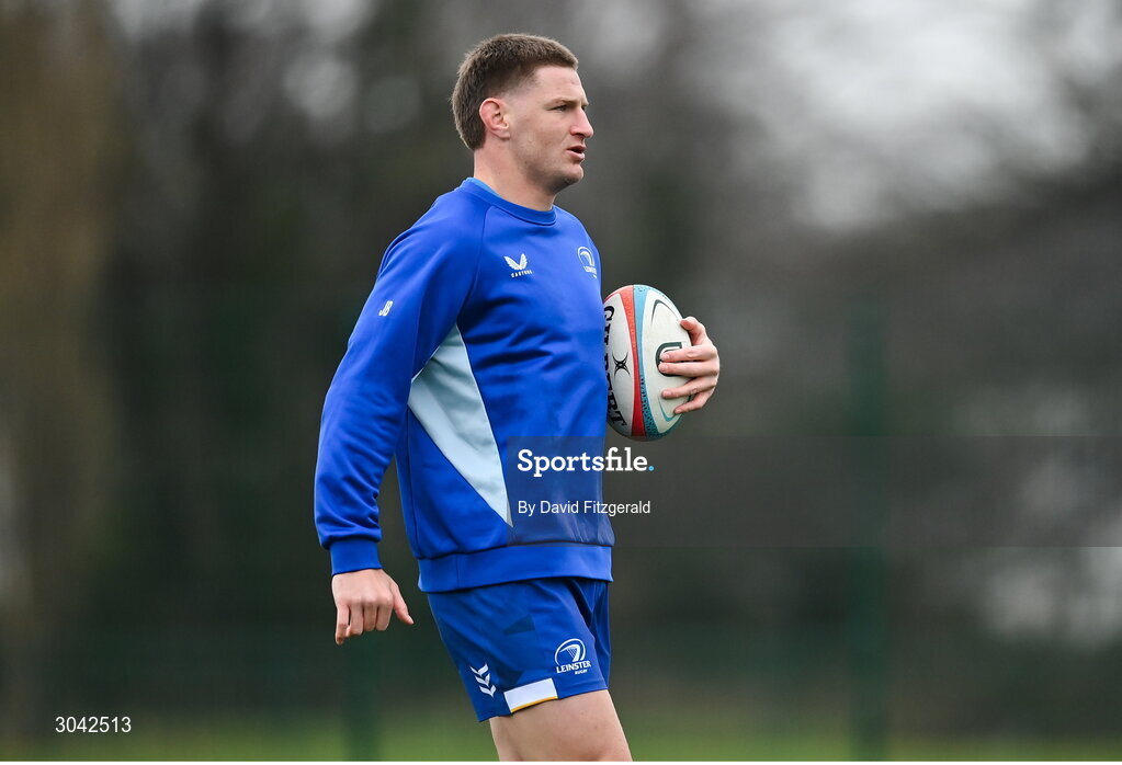 10 February 2025; Jordie Barrett during Leinster Rugby squad training at UCD in Dublin. Photo by David Fitzgerald/Sportsfile