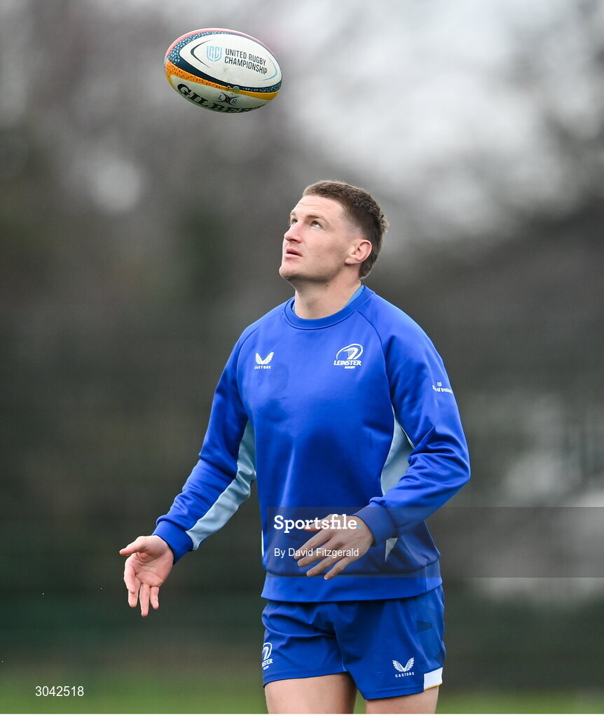 10 February 2025; Jordie Barrett during Leinster Rugby squad training at UCD in Dublin. Photo by David Fitzgerald/Sportsfile