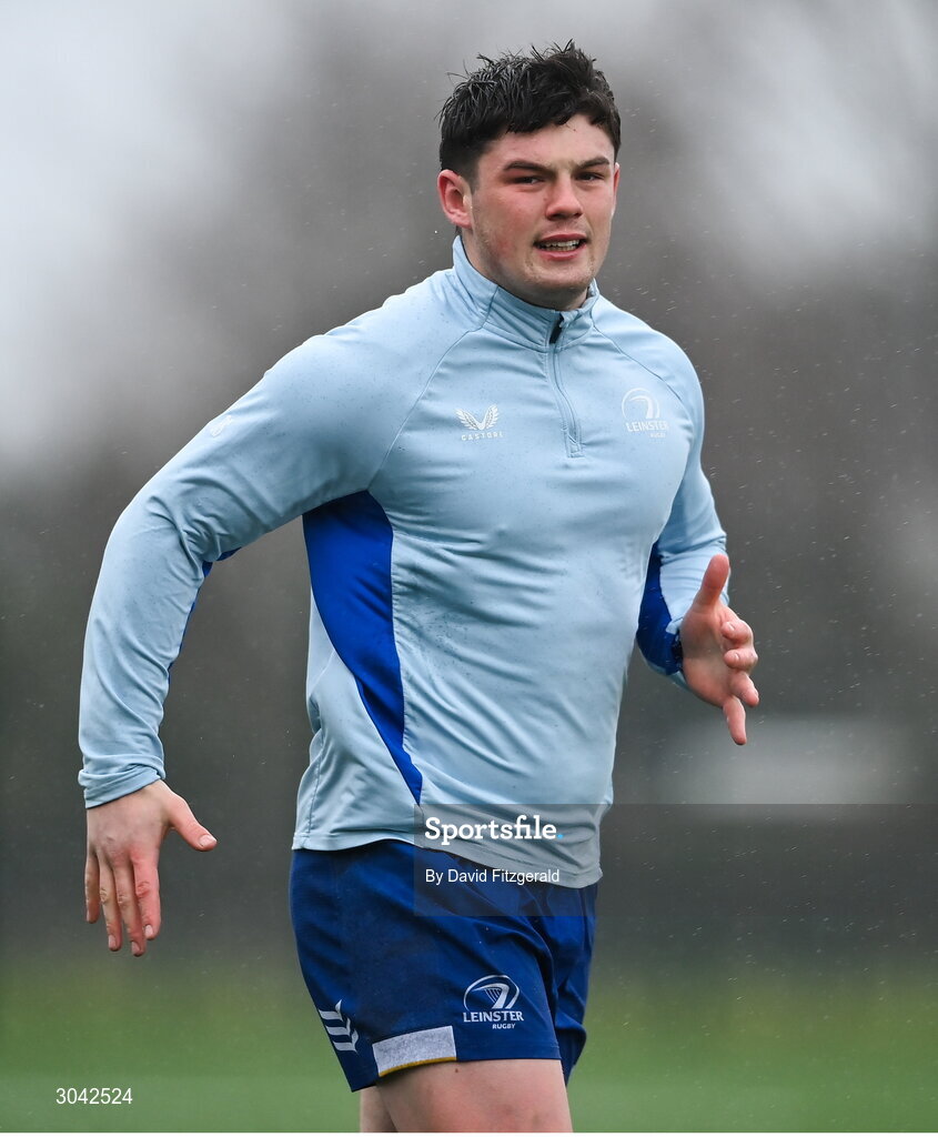 10 February 2025; Stephen Smyth during Leinster Rugby squad training at UCD in Dublin. Photo by David Fitzgerald/Sportsfile