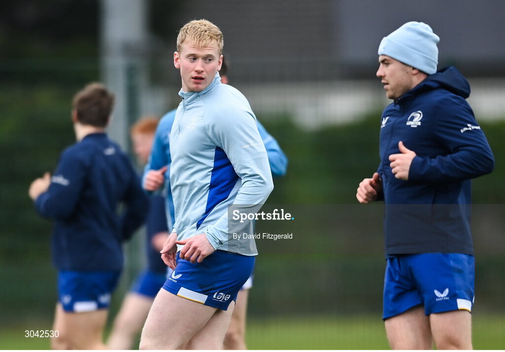 10 February 2025; Jamie Osborne during Leinster Rugby squad training at UCD in Dublin. Photo by David Fitzgerald/Sportsfile