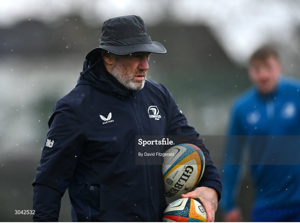 10 February 2025; Assistant coach Robin McBryde during Leinster Rugby squad training at UCD in Dublin. Photo by David Fitzgerald/Sportsfile