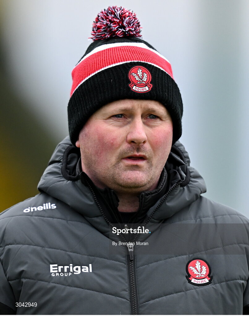 9 February 2025; Derry selector Gavin Duffin during the Allianz Hurling League Division 2 match between Kerry and Derry at Austin Stack Park in Tralee, Kerry. Photo by Brendan Moran/Sportsfile