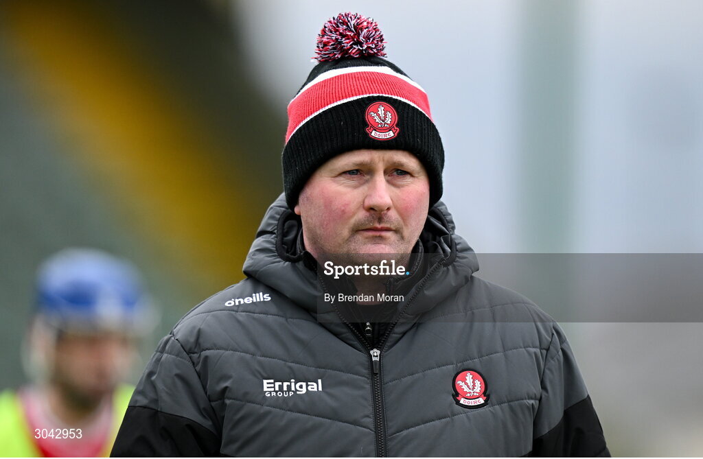 9 February 2025; Derry selector Gavin Duffin during the Allianz Hurling League Division 2 match between Kerry and Derry at Austin Stack Park in Tralee, Kerry. Photo by Brendan Moran/Sportsfile