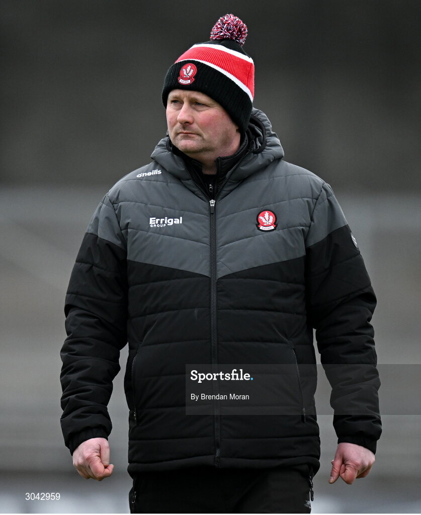 9 February 2025; Derry selector Gavin Duffin during the Allianz Hurling League Division 2 match between Kerry and Derry at Austin Stack Park in Tralee, Kerry. Photo by Brendan Moran/Sportsfile