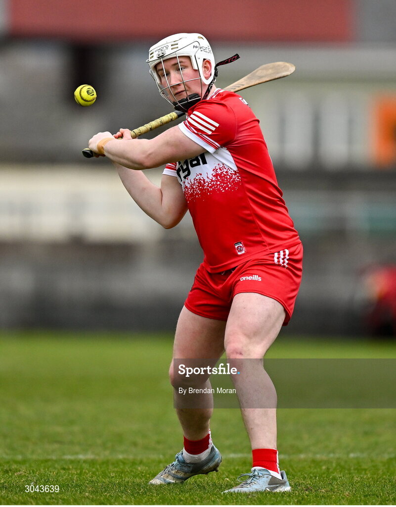 9 February 2025; Richie Mullan of Derry during the Allianz Hurling League Division 2 match between Kerry and Derry at Austin Stack Park in Tralee, Kerry. Photo by Brendan Moran/Sportsfile