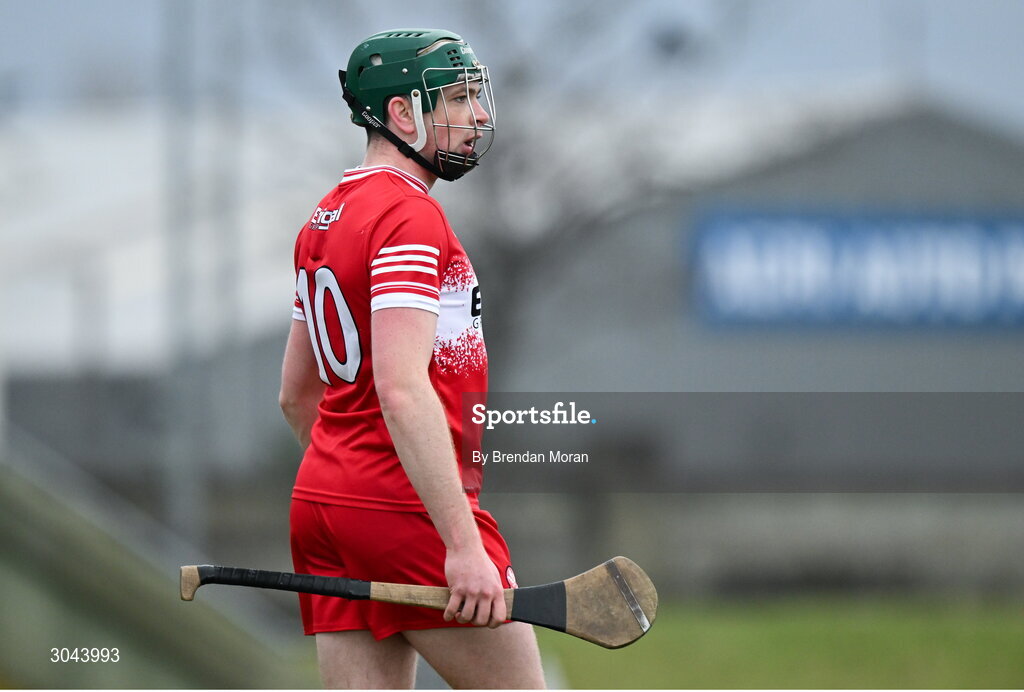9 February 2025; Sean M Quinn of Derry during the Allianz Hurling League Division 2 match between Kerry and Derry at Austin Stack Park in Tralee, Kerry. Photo by Brendan Moran/Sportsfile