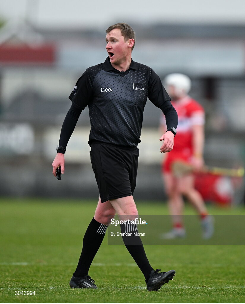 9 February 2025; Referee Niall Malone during the Allianz Hurling League Division 2 match between Kerry and Derry at Austin Stack Park in Tralee, Kerry. Photo by Brendan Moran/Sportsfile
