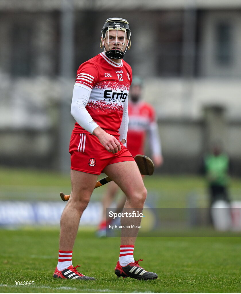 9 February 2025; Deaghlan Foley of Derry during the Allianz Hurling League Division 2 match between Kerry and Derry at Austin Stack Park in Tralee, Kerry. Photo by Brendan Moran/Sportsfile