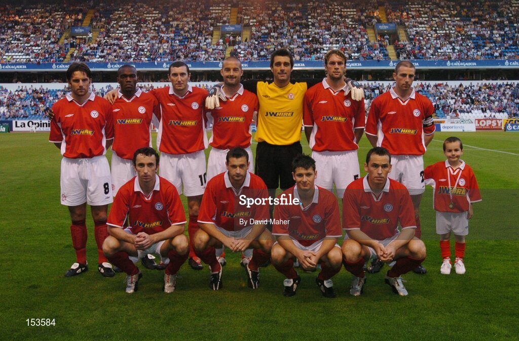 24 August 2004;  Shelbourne team. UEFA Champions League, 3rd Round Second Leg Qualifier, Deportivo La Coruna v Shelbourne, Riazor stadium. La Coruna, Spain. Picture credit; David Maher / SPORTSFILE