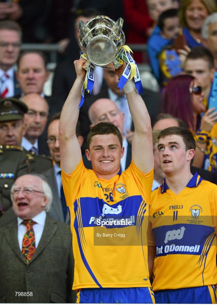 28 September 2013; Paul Flanagan, Clare, lifts the Liam MacCarthy cup after the game. GAA Hurling All-Ireland Senior Championship Final Replay, Cork v Clare, Croke Park, Dublin. Picture credit: Barry Cregg / SPORTSFILE