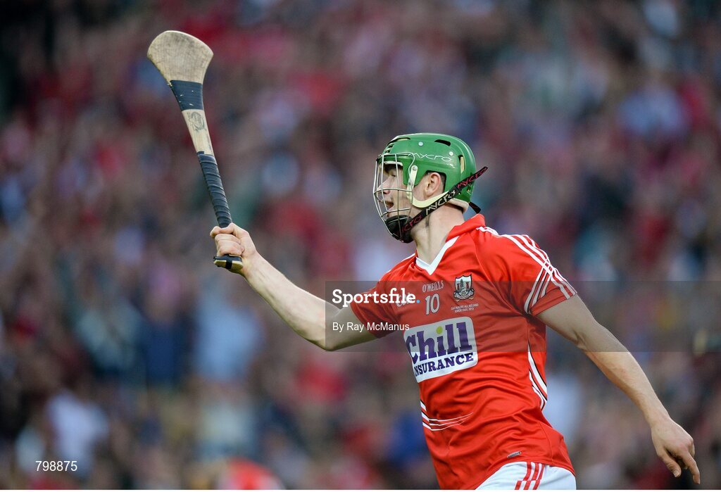 28 September 2013; Seamus Harnedy, Cork, celebrates after scoring his side's second goal. GAA Hurling All-Ireland Senior Championship Final Replay, Cork v Clare, Croke Park, Dublin. Picture credit: Ray McManus / SPORTSFILE