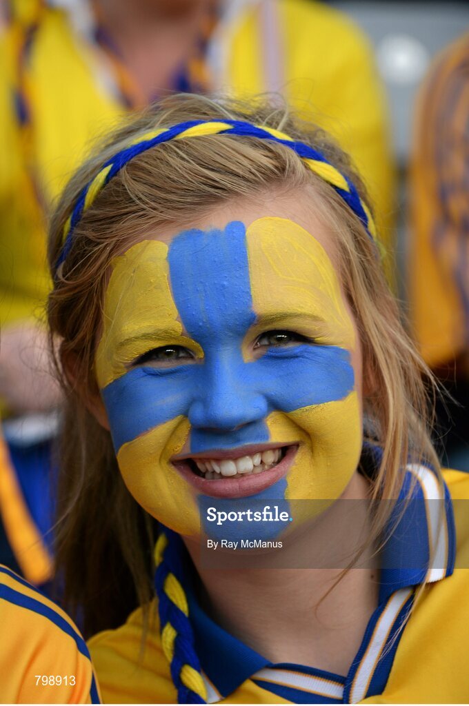 28 September 2013; A Clare supporter during the game. GAA Hurling All-Ireland Senior Championship Final Replay, Cork v Clare, Croke Park, Dublin. Picture credit: Ray McManus / SPORTSFILE