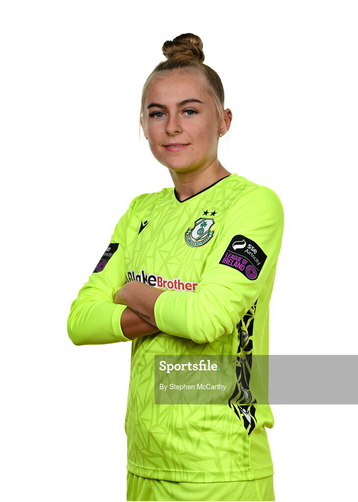 15 February 2025; Goalkeeper Summer Lawless during a Shamrock Rovers squad portraits session at Tallaght Stadium in Dublin. Photo by Stephen McCarthy/Sportsfile