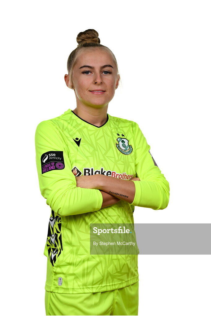 15 February 2025; Goalkeeper Summer Lawless during a Shamrock Rovers squad portraits session at Tallaght Stadium in Dublin. Photo by Stephen McCarthy/Sportsfile