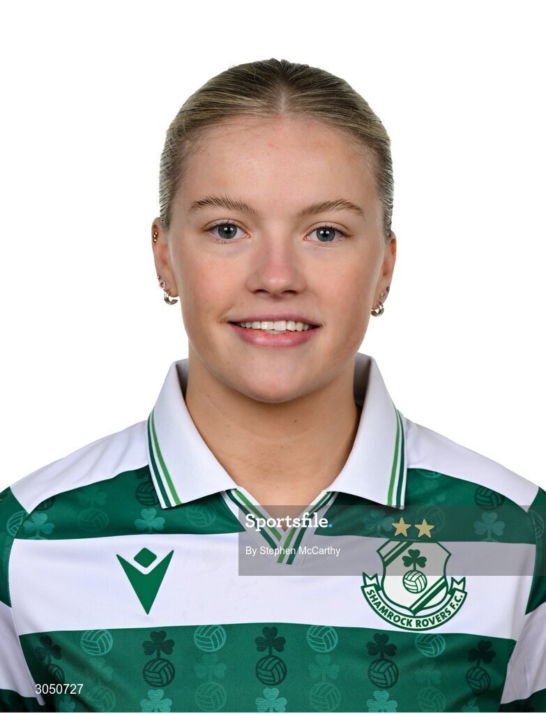 15 February 2025; Emily Corbet during a Shamrock Rovers squad portraits session at Tallaght Stadium in Dublin. Photo by Stephen McCarthy/Sportsfile