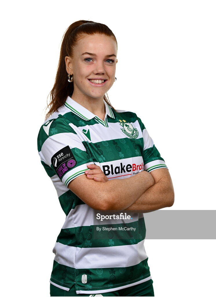 15 February 2025; Fiona Owens during a Shamrock Rovers squad portraits session at Tallaght Stadium in Dublin. Photo by Stephen McCarthy/Sportsfile