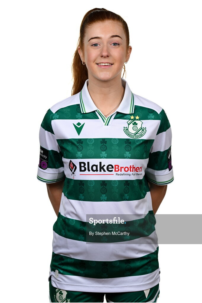 15 February 2025; Katie O'Reilly during a Shamrock Rovers squad portraits session at Tallaght Stadium in Dublin. Photo by Stephen McCarthy/Sportsfile