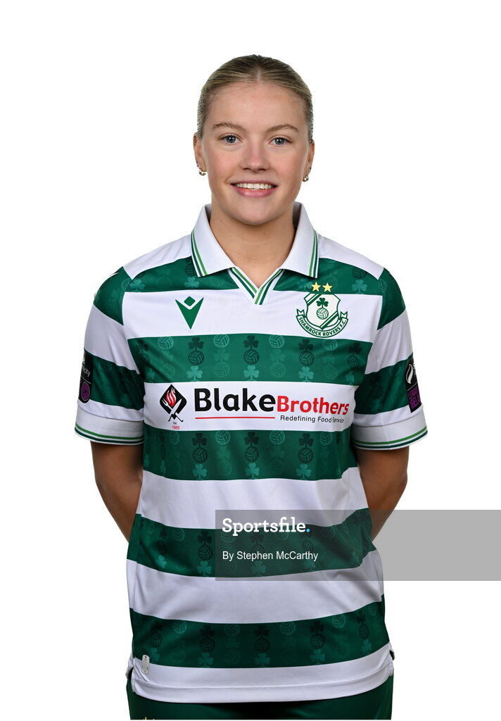 15 February 2025; Emily Corbet during a Shamrock Rovers squad portraits session at Tallaght Stadium in Dublin. Photo by Stephen McCarthy/Sportsfile