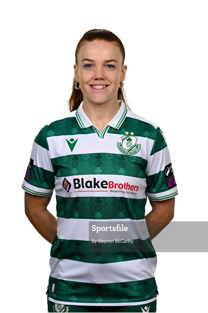 15 February 2025; Fiona Owens during a Shamrock Rovers squad portraits session at Tallaght Stadium in Dublin. Photo by Stephen McCarthy/Sportsfile