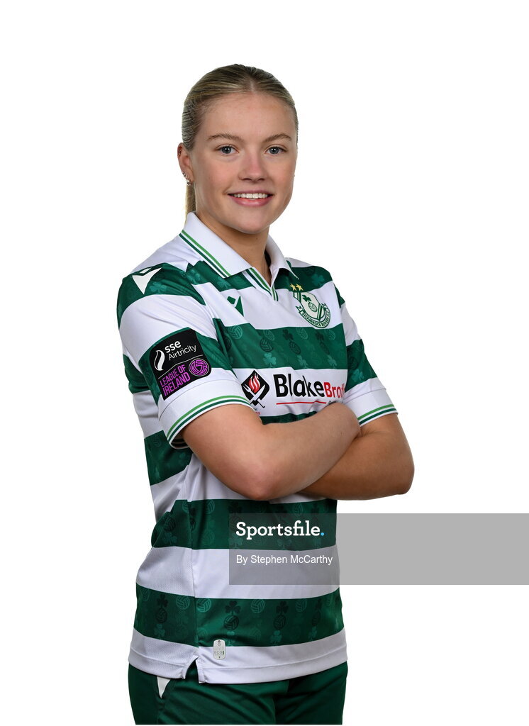 15 February 2025; Emily Corbet during a Shamrock Rovers squad portraits session at Tallaght Stadium in Dublin. Photo by Stephen McCarthy/Sportsfile