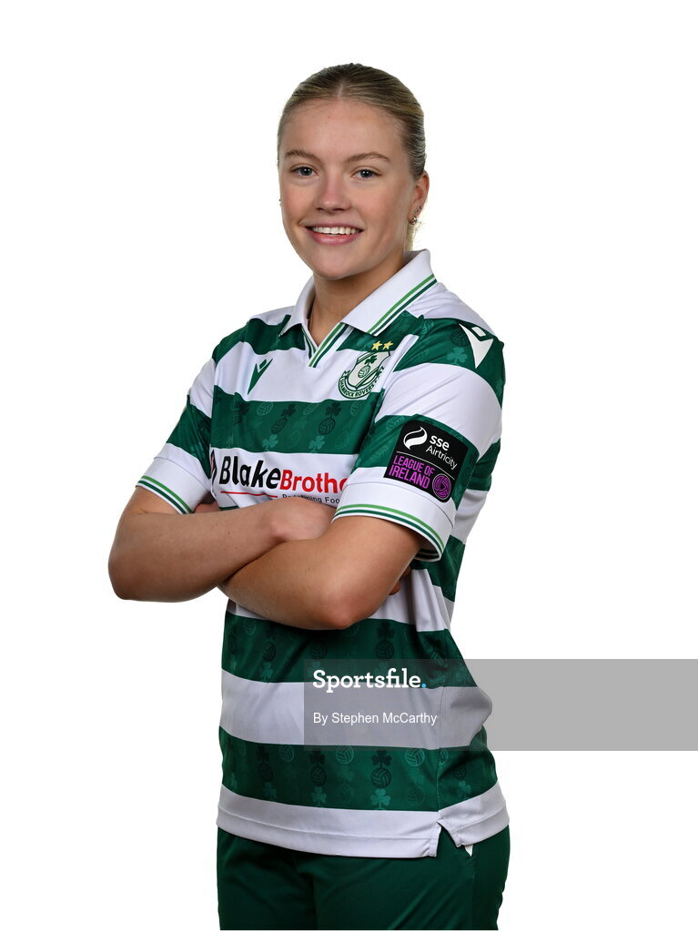 15 February 2025; Emily Corbet during a Shamrock Rovers squad portraits session at Tallaght Stadium in Dublin. Photo by Stephen McCarthy/Sportsfile