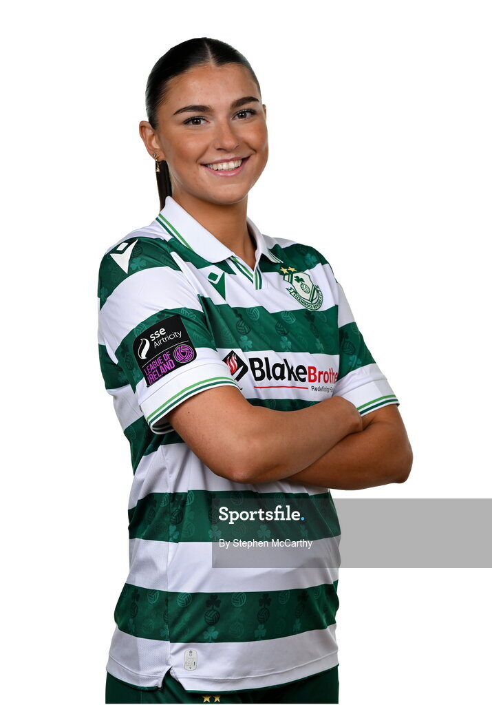 15 February 2025; Maria Reynolds during a Shamrock Rovers squad portraits session at Tallaght Stadium in Dublin. Photo by Stephen McCarthy/Sportsfile