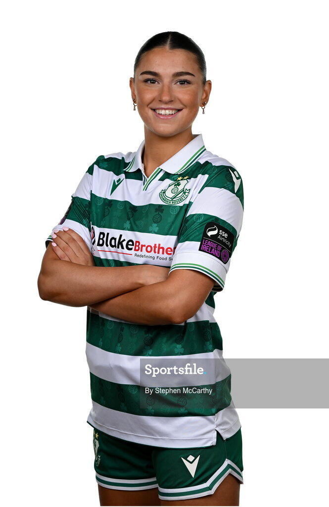 15 February 2025; Maria Reynolds during a Shamrock Rovers squad portraits session at Tallaght Stadium in Dublin. Photo by Stephen McCarthy/Sportsfile