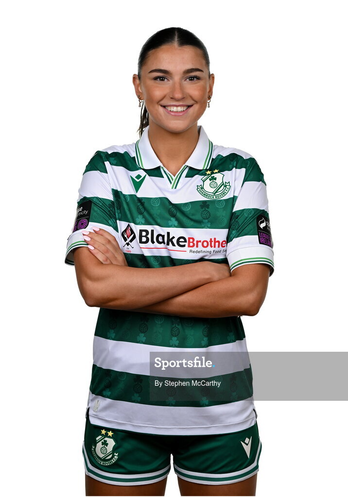15 February 2025; Maria Reynolds during a Shamrock Rovers squad portraits session at Tallaght Stadium in Dublin. Photo by Stephen McCarthy/Sportsfile