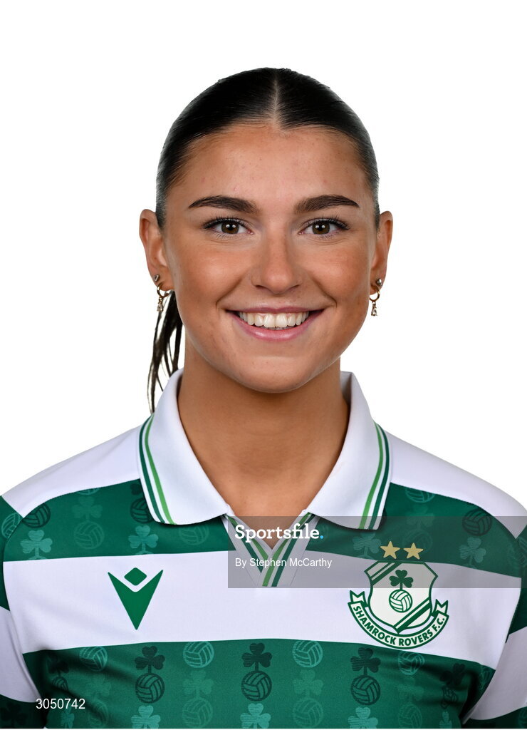 15 February 2025; Maria Reynolds during a Shamrock Rovers squad portraits session at Tallaght Stadium in Dublin. Photo by Stephen McCarthy/Sportsfile